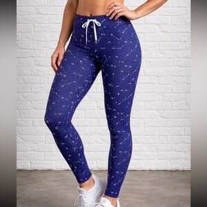 EUC WOMEN’S SIZE 12 THE UPSIDE ANTHROPOLOGIE BLUE ARROW DRAWSTRING LEGGINGS